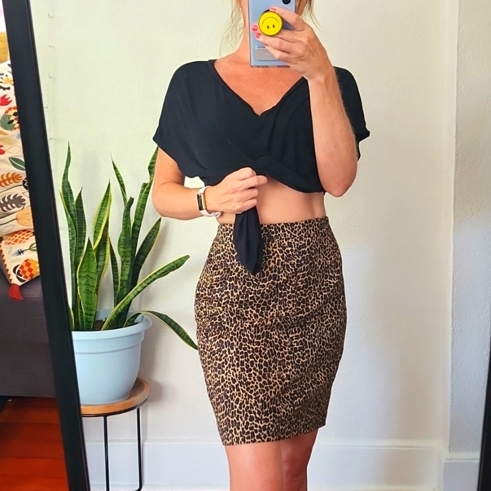 J. Crew leopard pencil skirt